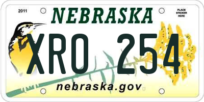 NE license plate XRO254