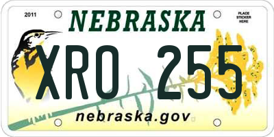 NE license plate XRO255