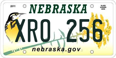 NE license plate XRO256
