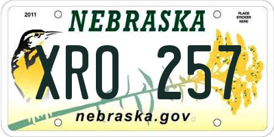 NE license plate XRO257