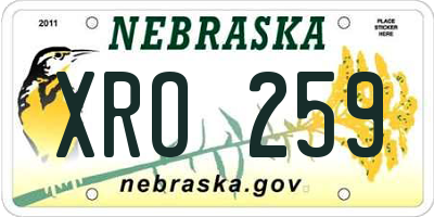 NE license plate XRO259