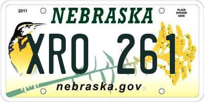 NE license plate XRO261