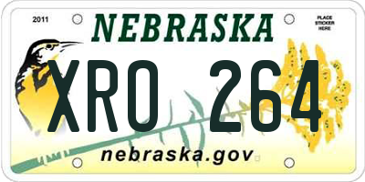 NE license plate XRO264