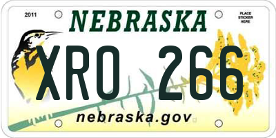 NE license plate XRO266