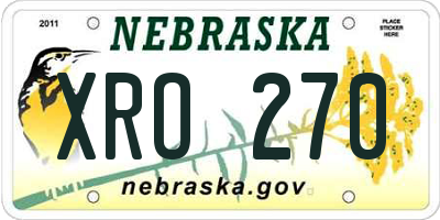 NE license plate XRO270