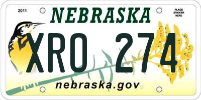 NE license plate XRO274