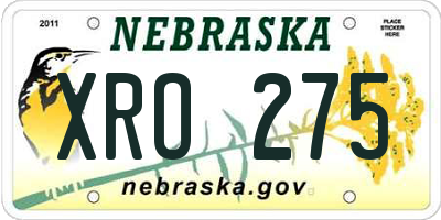 NE license plate XRO275