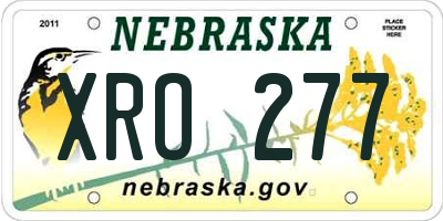 NE license plate XRO277