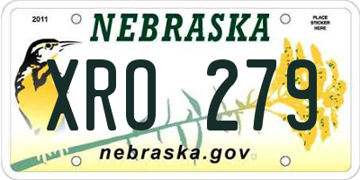 NE license plate XRO279