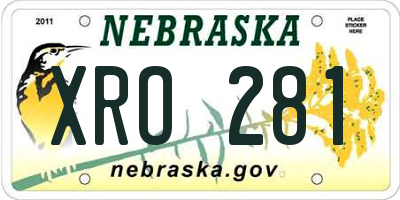 NE license plate XRO281