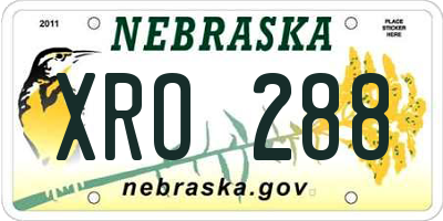 NE license plate XRO288