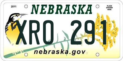 NE license plate XRO291