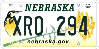 NE license plate XRO294