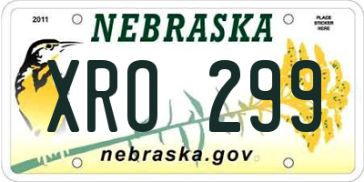 NE license plate XRO299