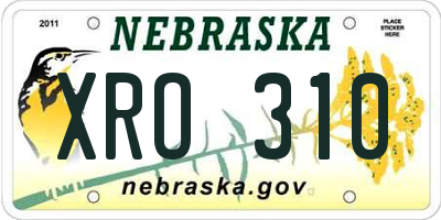 NE license plate XRO310
