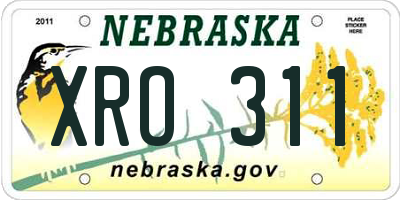 NE license plate XRO311