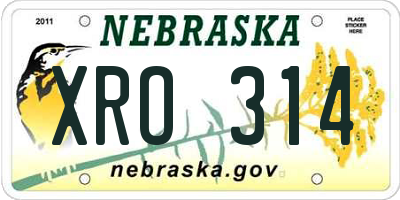 NE license plate XRO314