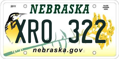 NE license plate XRO322