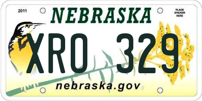 NE license plate XRO329