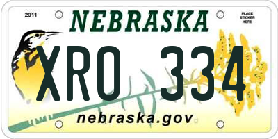 NE license plate XRO334