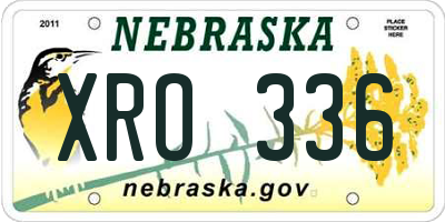 NE license plate XRO336