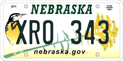 NE license plate XRO343