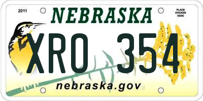 NE license plate XRO354