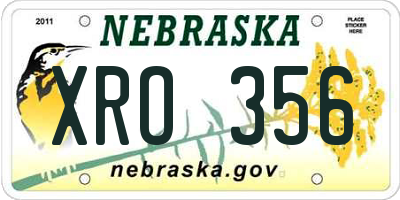 NE license plate XRO356