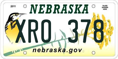 NE license plate XRO378