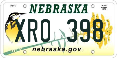 NE license plate XRO398