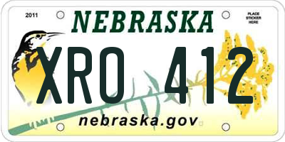 NE license plate XRO412