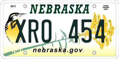 NE license plate XRO454
