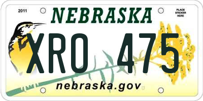 NE license plate XRO475