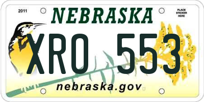 NE license plate XRO553