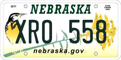 NE license plate XRO558