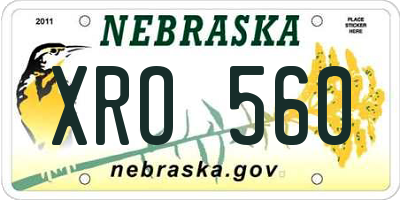 NE license plate XRO560