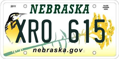 NE license plate XRO615