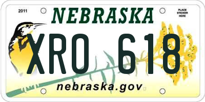 NE license plate XRO618
