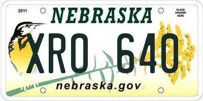 NE license plate XRO640