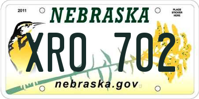 NE license plate XRO702