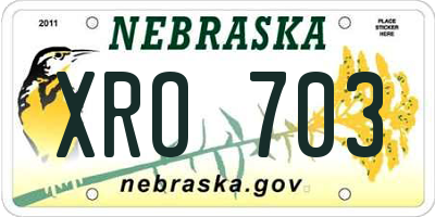 NE license plate XRO703