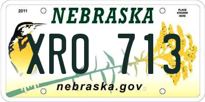 NE license plate XRO713