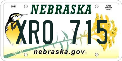 NE license plate XRO715