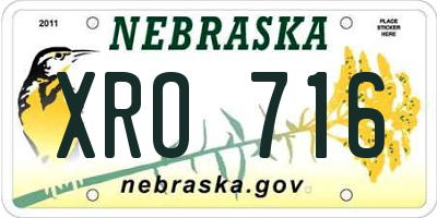 NE license plate XRO716