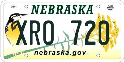 NE license plate XRO720