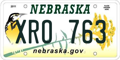 NE license plate XRO763