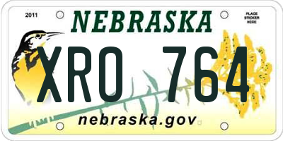 NE license plate XRO764