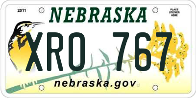 NE license plate XRO767