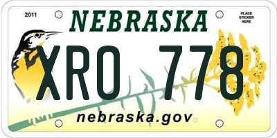NE license plate XRO778