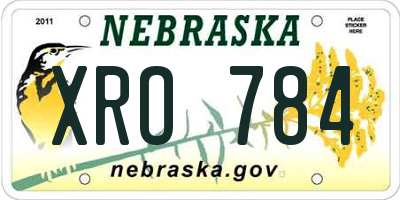 NE license plate XRO784